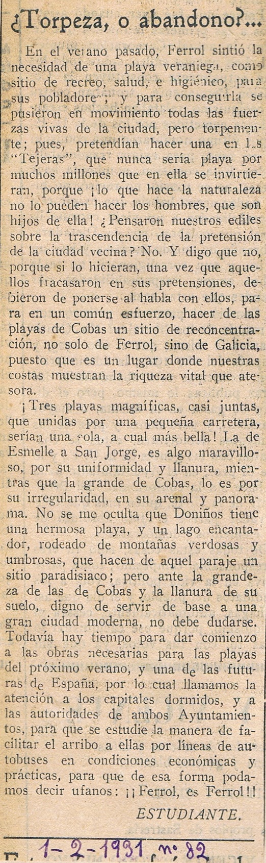 La Libertad 01-02-1931. Nº 82 (Alejandro Porto Leis)