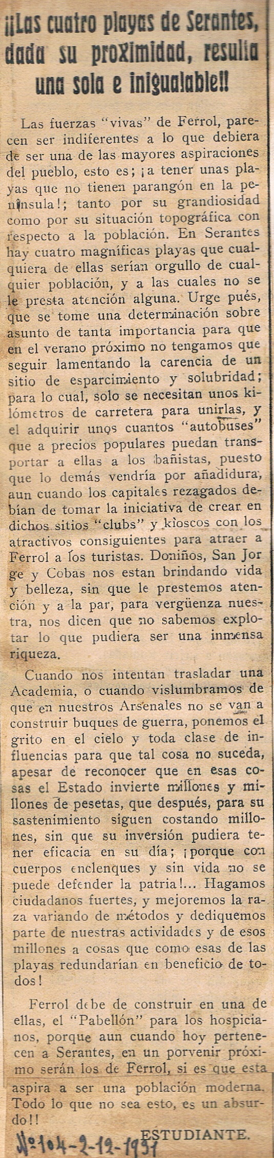 La Libertad 02-12-1931. Nº 104 (Alejandro Porto Leis)