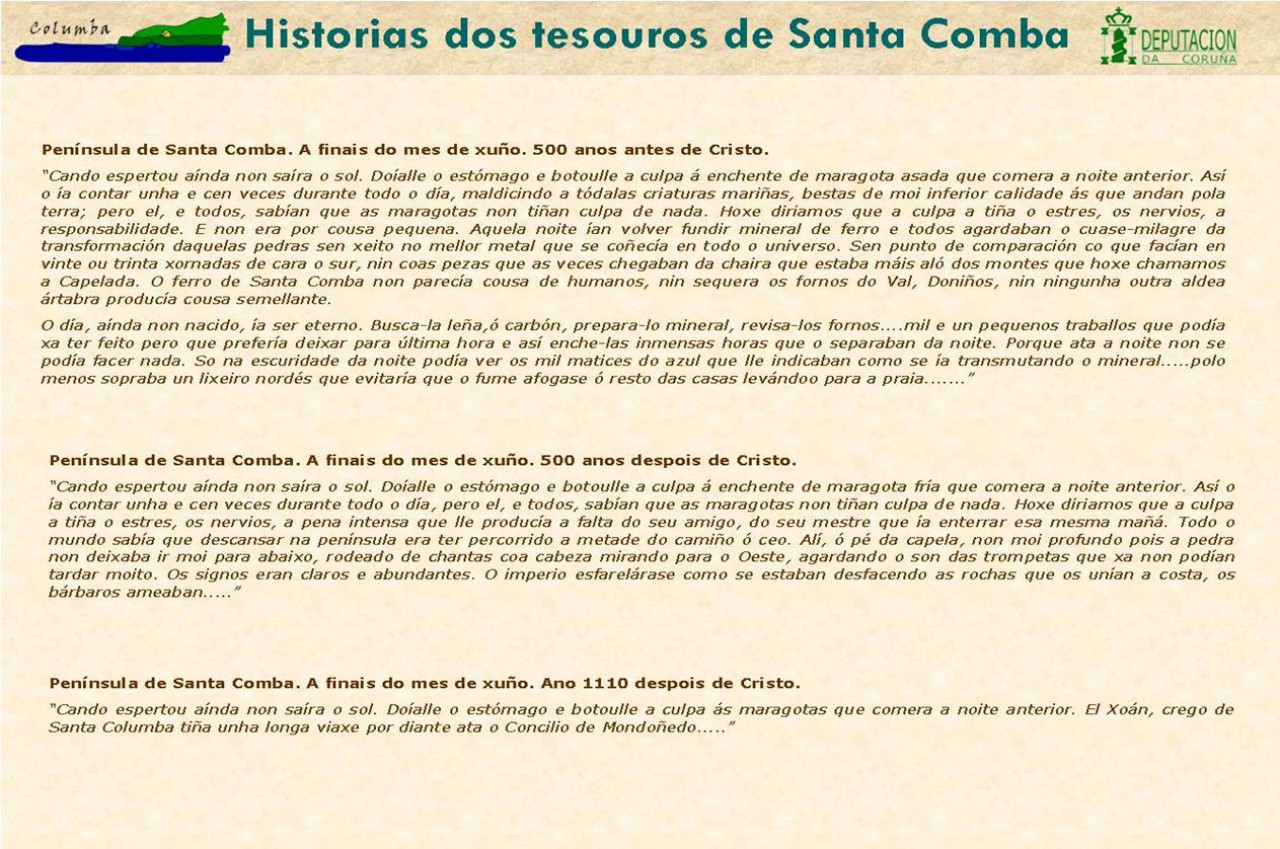 Historia dos tesouros de Santa Comba